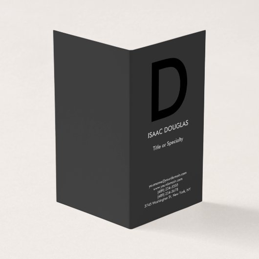 トレンディーモダングレイ黒モノグラはっきりしたム 名刺 (外部)