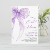 トレンディーモダンコケットパープルボウブライダルシャワー 招待状 (スタンド正面)