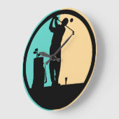 トレンディーモダンゴルフテーマ ラージ壁時計 (傾斜)