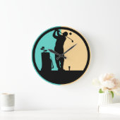 トレンディーモダンゴルフテーマ ラージ壁時計 (ホーム)