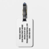 トレンディーモダンサッカーボールサッカーパーソナライズされた ラゲッジタグ (裏面縦)