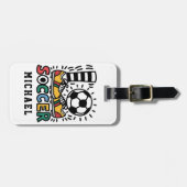 トレンディーモダンサッカーボールサッカーパーソナライズされた ラゲッジタグ (正面横)