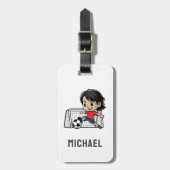 トレンディーモダンサッカーボールサッカーパーソナライズされた ラゲッジタグ (正面縦)