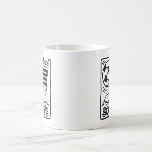 トレンディーモダンサッカーボールサッカー コーヒーマグカップ (中央)