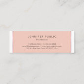 トレンディーモダンシシンプルックデザイン赤面ピンクプレーン スキニー名刺 (裏面)