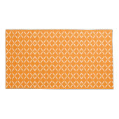 トレンディーモダンシックなオレンジと白の花 枕カバー (裏面-左)