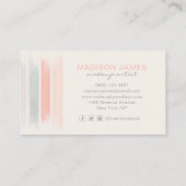 トレンディーモダンシックなブラシストロークのメイクアップアーティスト 名刺 (裏面)