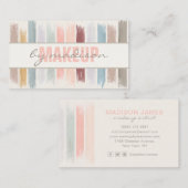 トレンディーモダンシックなブラシストロークのメイクアップアーティスト 名刺 (正面/裏面)