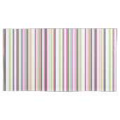 トレンディーモダンシックな緑のピンクと白のストライプ 枕カバー (正面左)