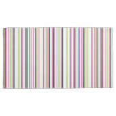 トレンディーモダンシックな緑のピンクと白のストライプ 枕カバー (正面右)