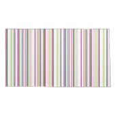 トレンディーモダンシックな緑のピンクと白のストライプ 枕カバー (裏面-左)