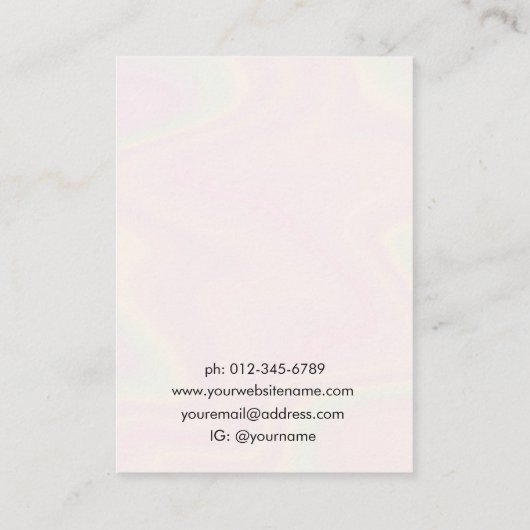 トレンディーモダンシックジュエリーイヤリングディスプレイ 名刺 (裏面)