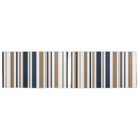 トレンディーモダンシックニューシーズンストライプズ 枕カバー (正面-セット)