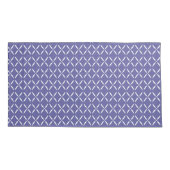 トレンディーモダンシックブルーパープルとホワイトフラワー 枕カバー (裏面-左)