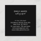 トレンディーモダンシックメイクアップアーティストプロフェッショナル スクエア名刺 (裏面)