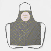 トレンディーモダンシック幾何ゴールデングレーピンク エプロン (正面)