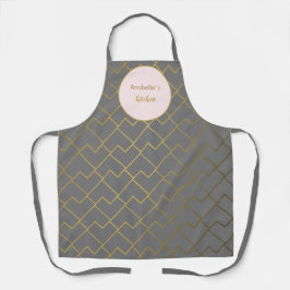 トレンディーモダンシック幾何ゴールデングレーピンク エプロン