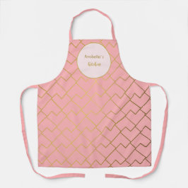 トレンディーモダンシック幾何学黄金赤面ピンク エプロン