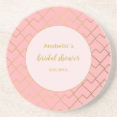 トレンディーモダンシック幾何学黄金赤面ピンク コースター (正面)