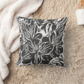 トレンディーモダンシック抽象芸術白黒フローラ クッション (ブランケット)