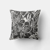 トレンディーモダンシック抽象芸術白黒フローラ クッション (裏面)