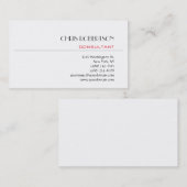 トレンディーモダンシック白の背モダン景 名刺 (正面/裏面)