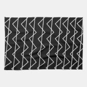 トレンディーモダンシボストライプロン白黒 キッチンタオル (横)