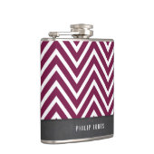 トレンディーモダンシボ柄グレイのマルーン梅 フラスク (右)