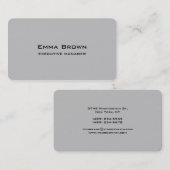 トレンディーモダンシルバエレガントーグレイ支配人 名刺 (正面/裏面)