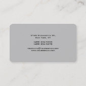 トレンディーモダンシルバエレガントーグレイ支配人 名刺 (裏面)