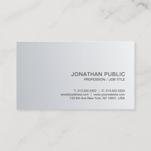 トレンディーモダンシルバミニマルグジュアリーカンパニー 名刺 (裏面)