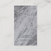 トレンディーモダンシルバーグラムシック大理石エレガント 名刺 (裏面)