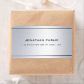 トレンディーモダンシルバーテンプレート配送先住所 ラベル (インサイチュ)