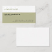 トレンディーモダンシンプルグリーンホワイトカンパニープレーン 名刺 (正面/裏面)
