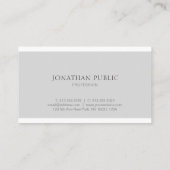 トレンディーモダンシンプルグレイエレガントホワイトデザイン 名刺 (裏面)