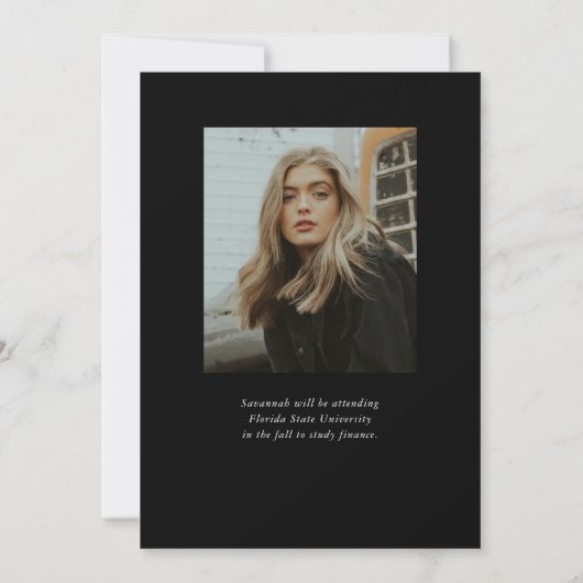 トレンディーモダンシンプルスクリプトTwo Photo Gradation 案内状 (裏面)