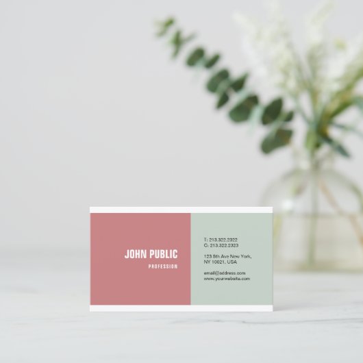 トレンディーモダンシンプルテンプレートエレガント色 名刺 (スタンド正面)
