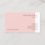 トレンディーモダンシンプルテンプレート赤面ピンクエレガント 名刺 (裏面)