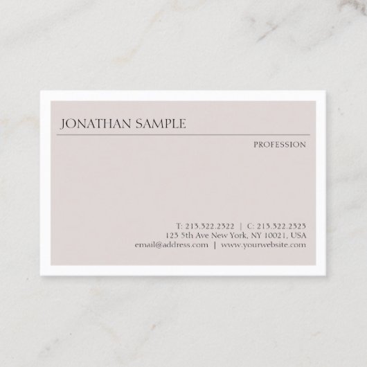 トレンディーモダンシンプルデザインエレガントプロフェッショナル 名刺 (正面)