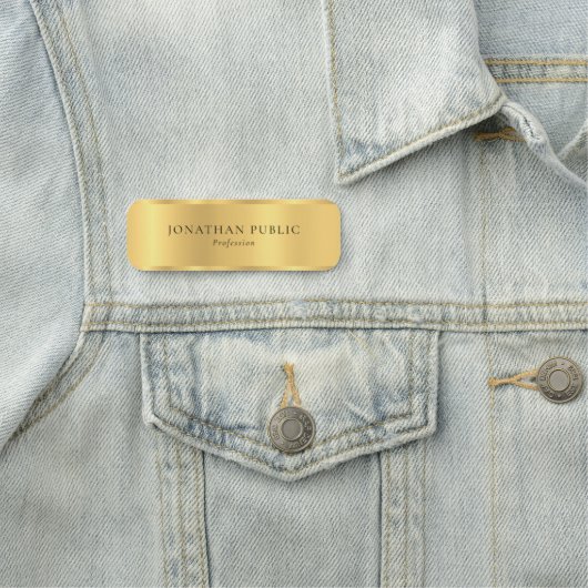 トレンディーモダンシンプルデザインスタイリッシュ金ゴールドテンプレート 名札 (インサイチュ)