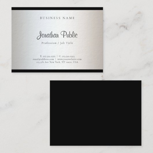トレンディーモダンシンプルデザインテンプレートエレガント 名刺 (正面/裏面)