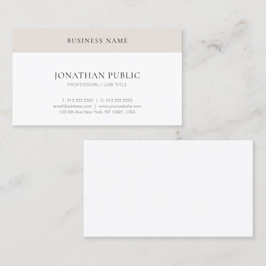 トレンディーモダンシンプルプロフェッショナルエレガントテンプレート 名刺 (正面/裏面)
