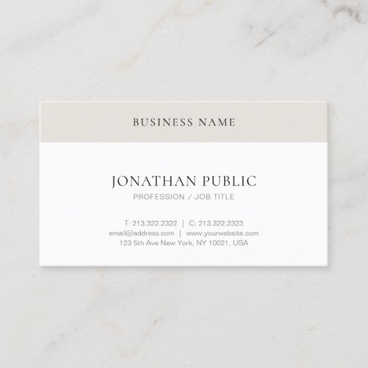 トレンディーモダンシンプルプロフェッショナルエレガントテンプレート 名刺 (正面)