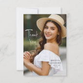 トレンディーモダンシンプル写真卒業 サンキューカード (正面)