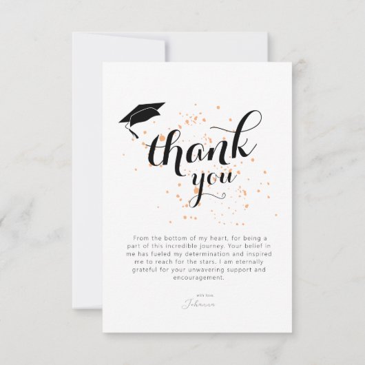 トレンディーモダンシンプル写真卒業 サンキューカード (裏面)