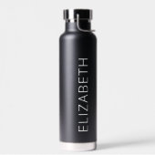 トレンディーモダンシンプル名パーソナライズされたブラックグレー ウォーターボトル (左面)