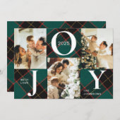 トレンディーモダンジョイグリーンプライド写真クリスマス シーズンカード (正面/裏面)