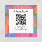 トレンディーモダンスクエアデザイン(QRコード付き) - ユニーク スクエア名刺 (裏面)