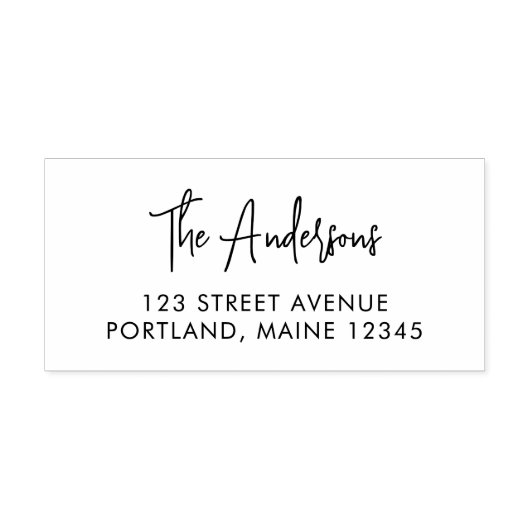 トレンディーモダンスクリプトの姓差出人住所 セルフインキングスタンプ (デザイン)