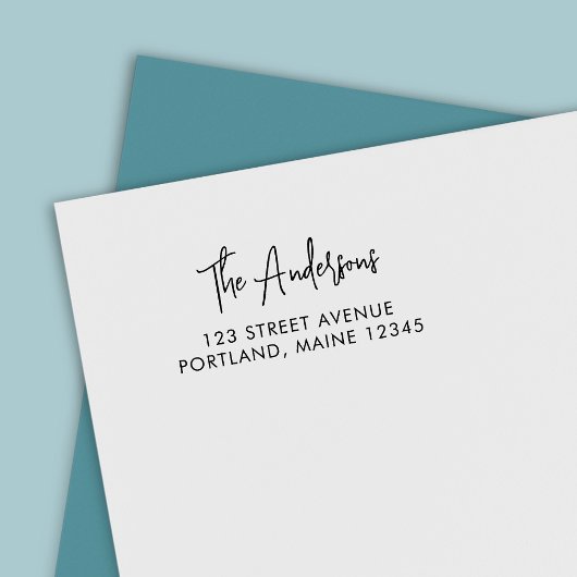 トレンディーモダンスクリプトの姓差出人住所 セルフインキングスタンプ